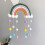 Rainbow wall hanging decor with pastel pom poms 2