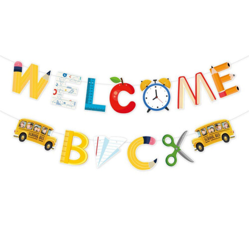 Welcome Back to School Decorations Set Cardboard Ribbon 1