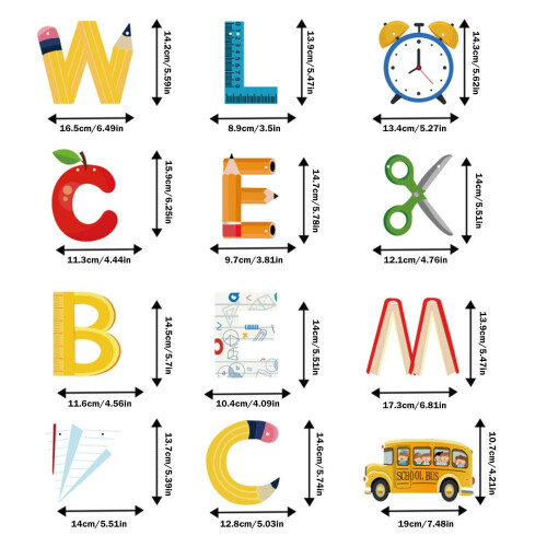 Welcome Back to School Decorations Set Cardboard Ribbon 2