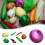 Plastic Vegetable Model Kitchen Ornament Set 4
