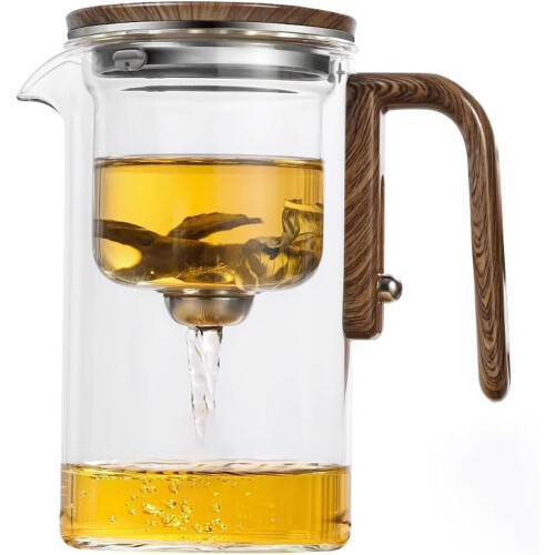 Τσαγιέρα Zahra Magic Glass με Ξύλινη Λαβή και Εγχυτήρα