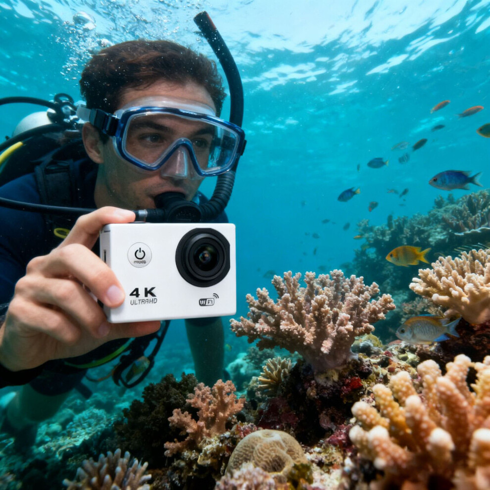 Waterproof Wifi Camcorder 4K White 7340572883230
