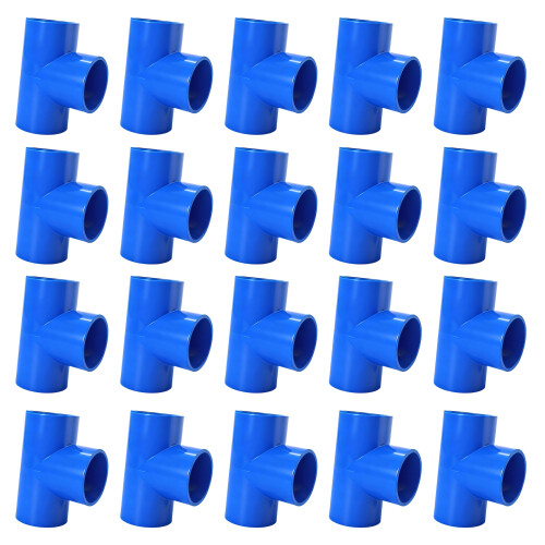 20Pcs PVC 3 Way Pipe Fitting Strong Plastic Joint PVC Pipe-Blue