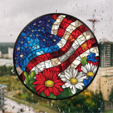 Independence Day window stickers round removable