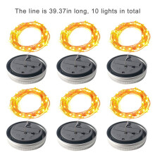 Conjunto de 6 luzes de corda solares LED Luxsea com luz quente