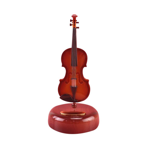 Mini violin spilledåse med stativ, bordpynt