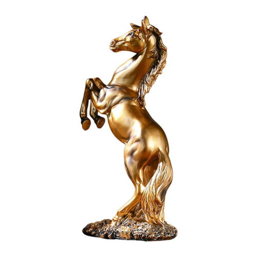 Horse Statue Gold Tabletop Ornament 1 piece