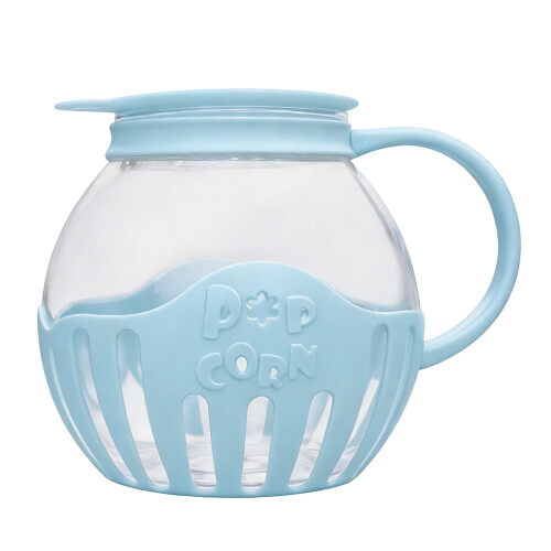 Glas-Mikrowellen-Popcorn-Maker mit selbstexplodierendem-Blau