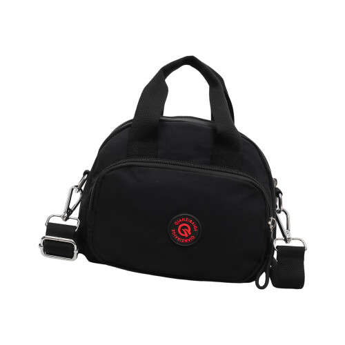 Modische Nylon-Handtasche-Schwarz (20 cm
