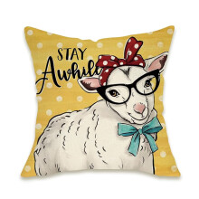 Decoratieve kussenhoes met boerderijdieren, 18x18 inch