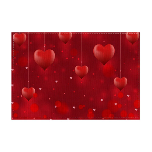 XUNRYAN romantic non-slip insulated placemats red 4-pack 1