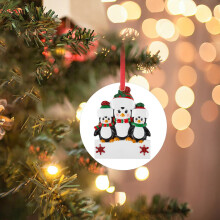 Pendentif serviette de Noël pingouin en PVC, personnalisé