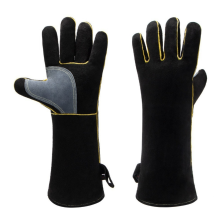 Hitzebeständige Lederhandschuhe mit Nähten, 16 Zoll, ideal für Kamin, Ofen, Grill, Schweißen und BBQ, als Topflappen gee