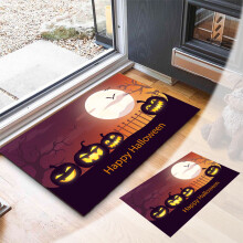 Covoraș de ușă Gnobogi Halloween cu design amuzant de dovleac, pachet de 1