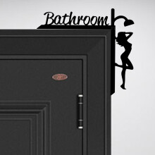 Cadre de porte de toilette en bois noir décoratif (1 pièce)