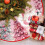 Jupe de sapin de Noël rose 91 cm 4