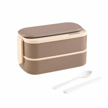 Karymi Edelstahl-Bento-Lunchbox mit 2 Schichten