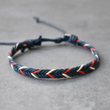 Kleurrijke geweven hennep armband in etnische stijl (1 stuk)