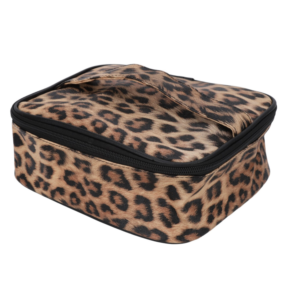 2pk Leopard PU Leather Cosmetic Pouch