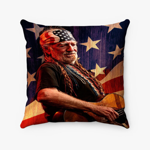 Willie Nelson vierkante kussensloop op maat