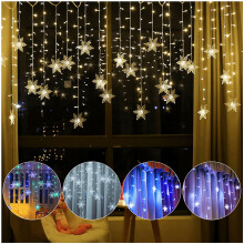 Snowflake Curtain String Lights Warm White 96 LED 11.5ft