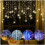 Snowflake Curtain String Lights Warm White 96 LED 11.5ft 1