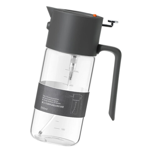 Ölspender und Sprühflasche 550 ml für Salatdressing,-Grau