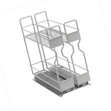 2 Level Pull Out Seasoning Holder Smooth Sliding Rails-Gray