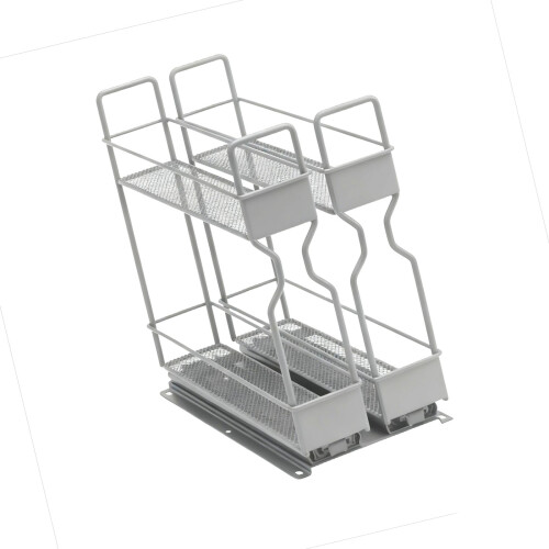 2 Level Pull Out Seasoning Holder Smooth Sliding Rails-Gray