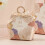 Caixa de doces com alça e estampa de flor de papel (1 conjunto) 3