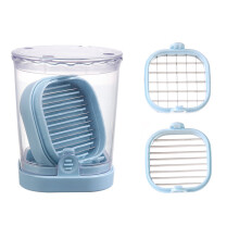 2-in-1 roestvrijstalen fruitsnijmachine en snijmachine met-Blauw
