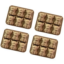 Unieke vee-ijsvormset van 6 voor speciale dranken-Bruin 4-pack