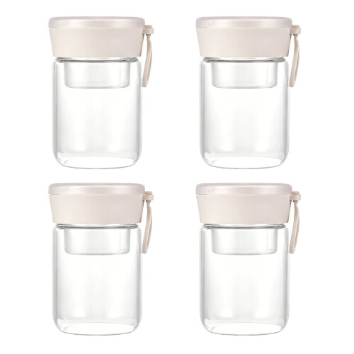 Overnight Oat Container met deksel, Overnight Oat Jar-4 pakje