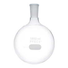 Pyrex kokkolv rund botten 1L 24/40 kort hals