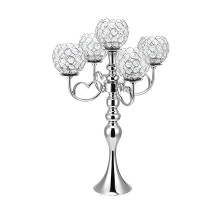 Decorative 5 Light Candlestick Traditional Metal-silver
