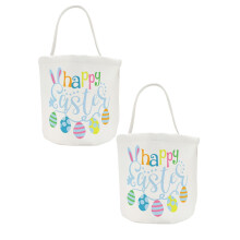 Panier de Pâques pour enfants, sac cadeau en toile blanc