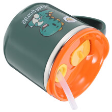 Dětský plastový hrnek na vodu z nerezové oceli 250 ml s brčkem