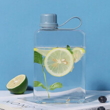 Botella de agua cuadrada portátil plana de 500 ml para bebidas frías