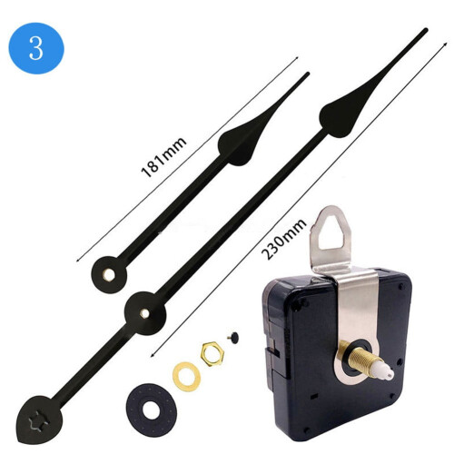 Silent Quartz Clock Movement Kit Black High Torque