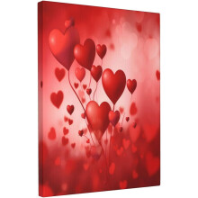 Heart Balloon Canvas Wall Art Romantic Love Decor 12x16 Inch