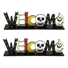 Halloween-Tischdekoration aus Holz, 2er-Pack