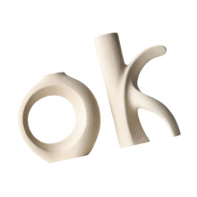 OK Shape witte vazen keramische vazen set van 2