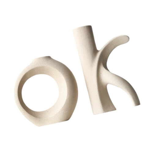 OK Shape witte vazen keramische vazen set van 2