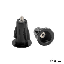 Bicycle Handlebar End Cap Aluminum Alloy 23.5mm Black