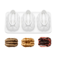Multifunctionele dessertvormen met 3 holtes Walnotenvorm-Wit