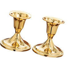 2 stuks metalen kandelaarhouders-Goud glanzende kaarsenhouder