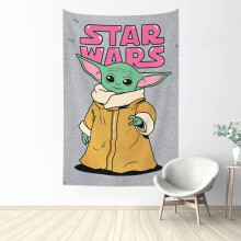 Baby Yoda faliszőnyeg, vízálló poliészter, egy méret