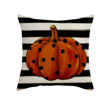 Halloween párnahuzat lenvászon tök 45x45 cm