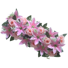 Kunstmatige stof roos bloem decoratie voor bruiloft tafel-Roze