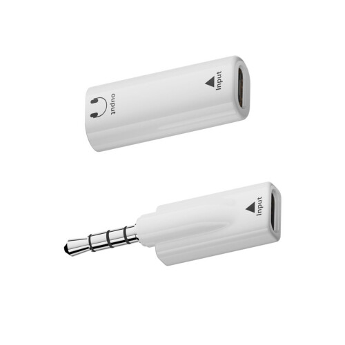 2 Piece Portable ABS Plastic Sound Converters 3.5mm-White